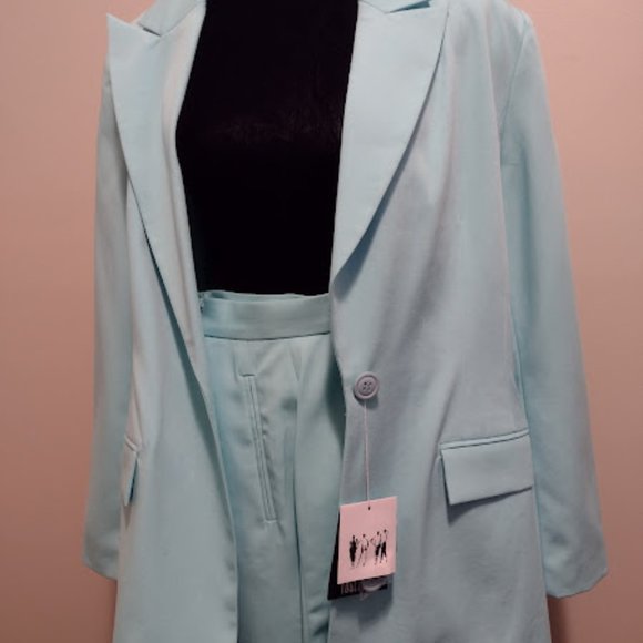 Together, 2pc Pant Suit, Light Blue, Pleated Back, Size-12, New - Picture 3 of 7